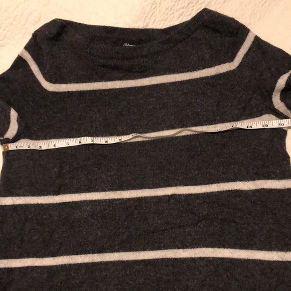 Reitmans sweater size Large. Charcoal grey with white stripes. - Picture 8 of 10
